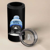 MN Strong Winter Loon with Blue Beanie 4 in 1 Can Cooler Tumbler Stand with Minnesota Justice Protest
