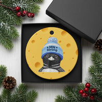 MN Strong Winter Loon with Blue Beanie Ceramic Ornament Stand with Minnesota Justice Protest