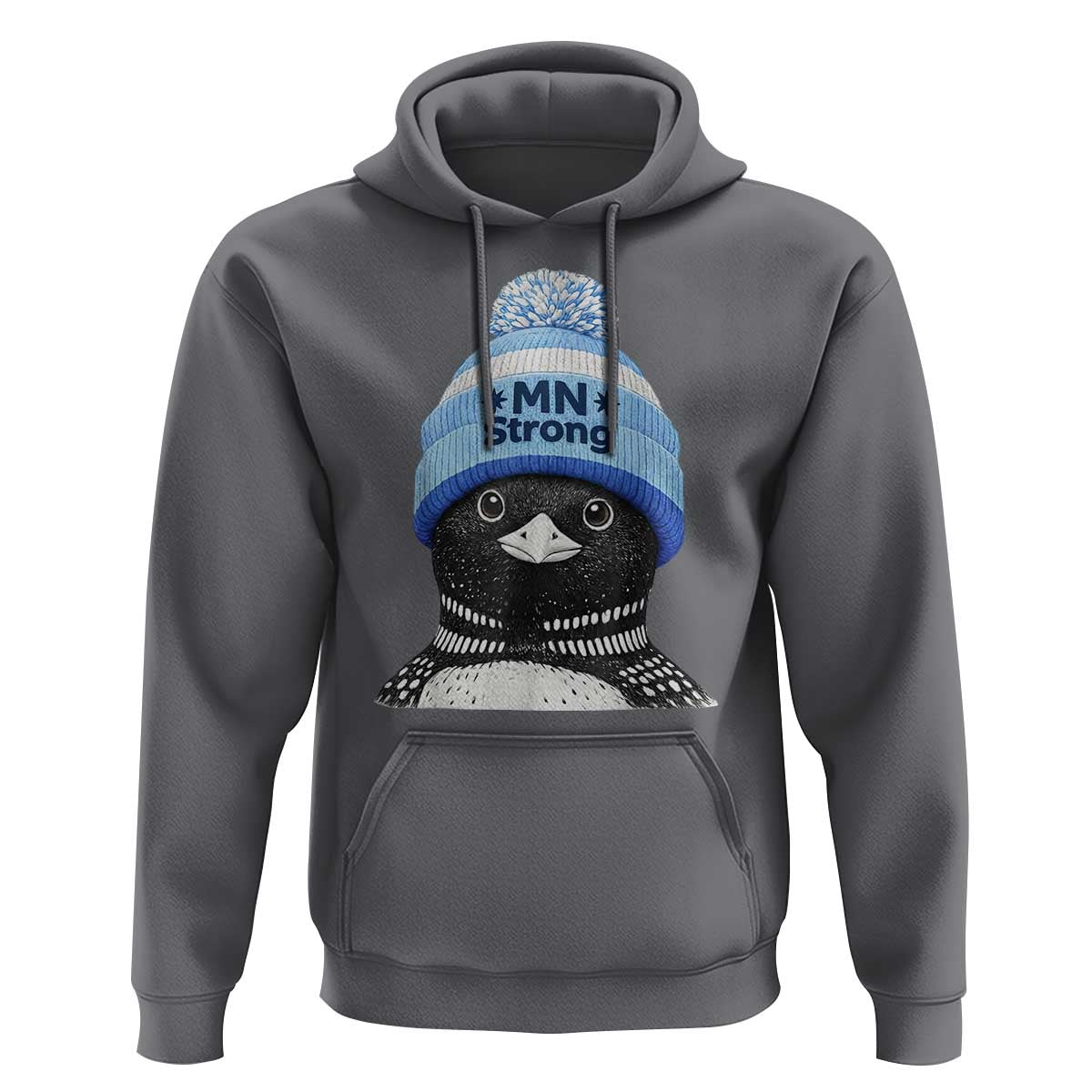 MN Strong Winter Loon with Blue Beanie Hoodie Stand with Minnesota Justice Protest