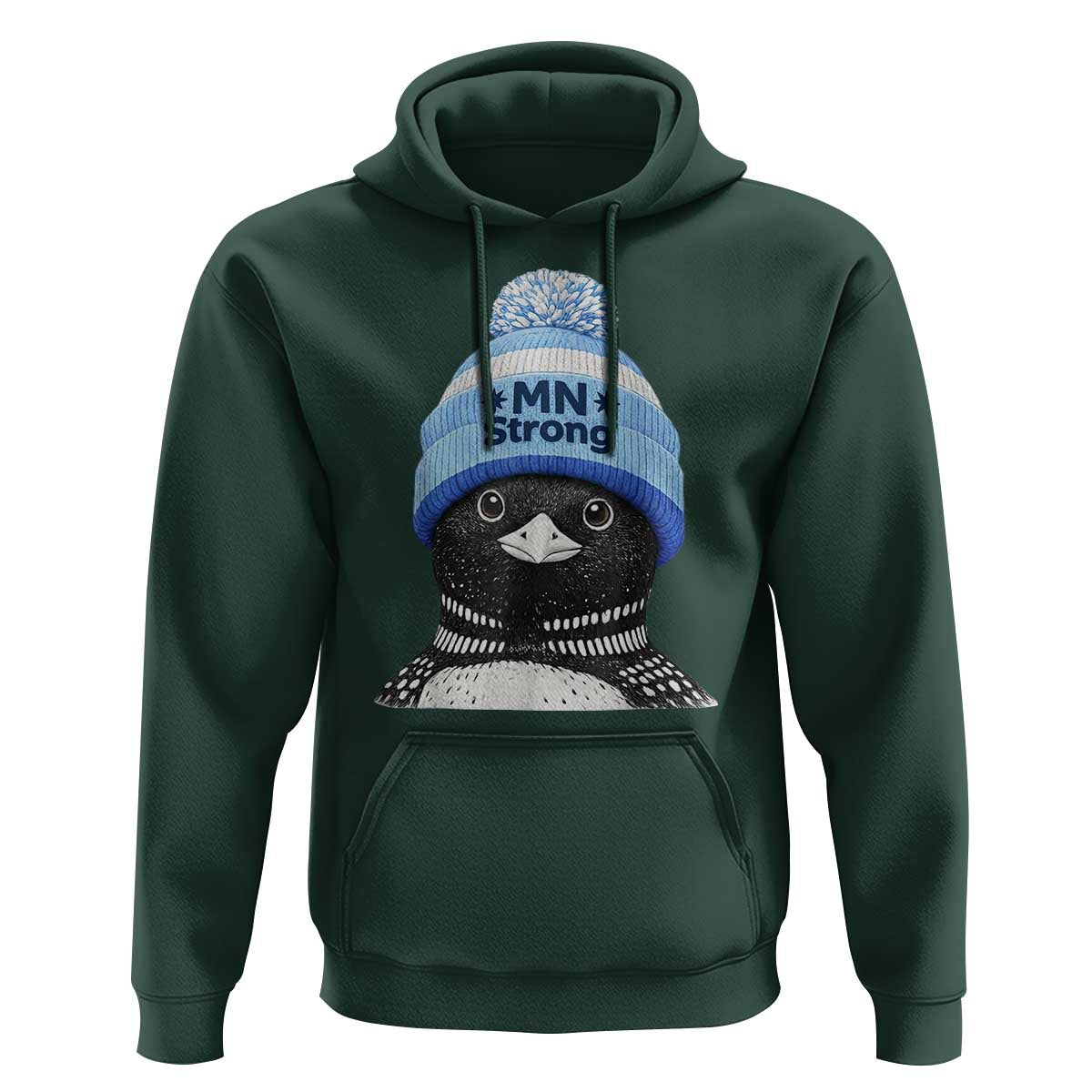 MN Strong Winter Loon with Blue Beanie Hoodie Stand with Minnesota Justice Protest