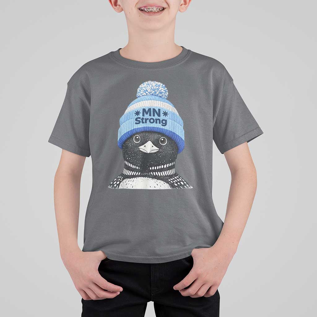 MN Strong Winter Loon with Blue Beanie T Shirt For Kid Stand with Minnesota Justice Protest