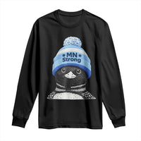 MN Strong Winter Loon with Blue Beanie Long Sleeve Shirt Stand with Minnesota Justice Protest