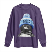 MN Strong Winter Loon with Blue Beanie Long Sleeve Shirt Stand with Minnesota Justice Protest