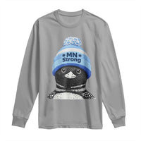 MN Strong Winter Loon with Blue Beanie Long Sleeve Shirt Stand with Minnesota Justice Protest