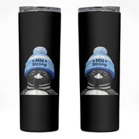 MN Strong Winter Loon with Blue Beanie Skinny Tumbler Stand with Minnesota Justice Protest