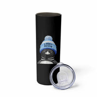 MN Strong Winter Loon with Blue Beanie Skinny Tumbler Stand with Minnesota Justice Protest