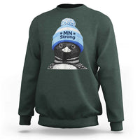 MN Strong Winter Loon with Blue Beanie Sweatshirt Stand with Minnesota Justice Protest