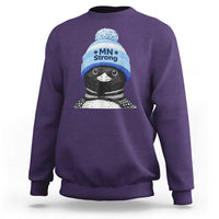 MN Strong Winter Loon with Blue Beanie Sweatshirt Stand with Minnesota Justice Protest