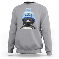 MN Strong Winter Loon with Blue Beanie Sweatshirt Stand with Minnesota Justice Protest