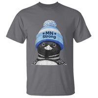 MN Strong Winter Loon with Blue Beanie T Shirt Stand with Minnesota Justice Protest
