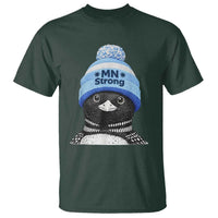 MN Strong Winter Loon with Blue Beanie T Shirt Stand with Minnesota Justice Protest