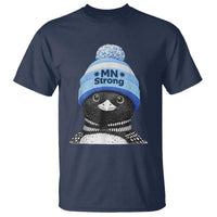 MN Strong Winter Loon with Blue Beanie T Shirt Stand with Minnesota Justice Protest