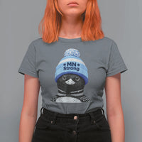 MN Strong Winter Loon with Blue Beanie T Shirt For Women Stand with Minnesota Justice Protest