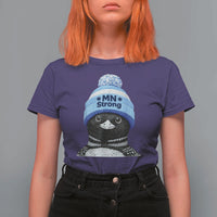 MN Strong Winter Loon with Blue Beanie T Shirt For Women Stand with Minnesota Justice Protest