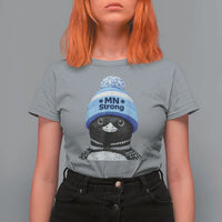 MN Strong Winter Loon with Blue Beanie T Shirt For Women Stand with Minnesota Justice Protest
