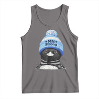 MN Strong Winter Loon with Blue Beanie Tank Top Stand with Minnesota Justice Protest