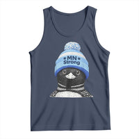 MN Strong Winter Loon with Blue Beanie Tank Top Stand with Minnesota Justice Protest