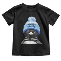 MN Strong Winter Loon with Blue Beanie Toddler T Shirt Stand with Minnesota Justice Protest