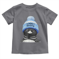 MN Strong Winter Loon with Blue Beanie Toddler T Shirt Stand with Minnesota Justice Protest