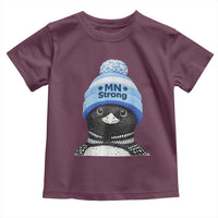 MN Strong Winter Loon with Blue Beanie Toddler T Shirt Stand with Minnesota Justice Protest