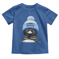 MN Strong Winter Loon with Blue Beanie Toddler T Shirt Stand with Minnesota Justice Protest