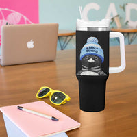 MN Strong Winter Loon with Blue Beanie Tumbler With Handle Stand with Minnesota Justice Protest