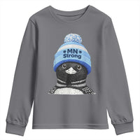 MN Strong Winter Loon with Blue Beanie Youth Sweatshirt Stand with Minnesota Justice Protest
