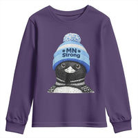 MN Strong Winter Loon with Blue Beanie Youth Sweatshirt Stand with Minnesota Justice Protest