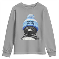 MN Strong Winter Loon with Blue Beanie Youth Sweatshirt Stand with Minnesota Justice Protest