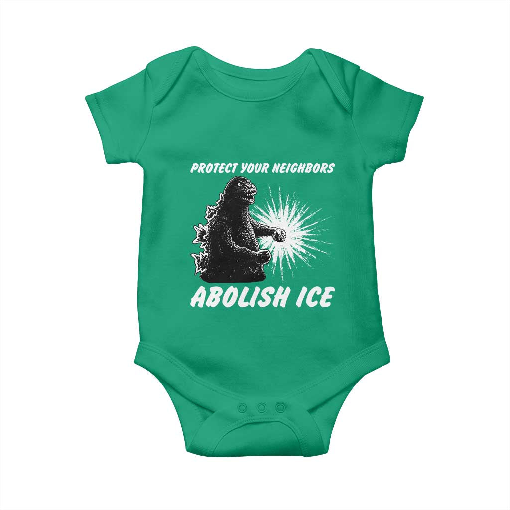 Protect Your Neighbors Abolish Ice Baby Onesie Monster Resitance Protest Graphic