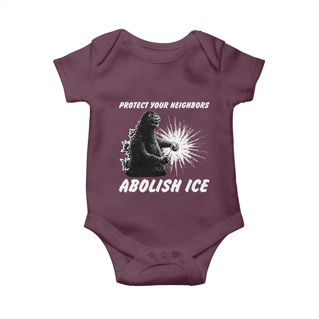Protect Your Neighbors Abolish Ice Baby Onesie Monster Resitance Protest Graphic
