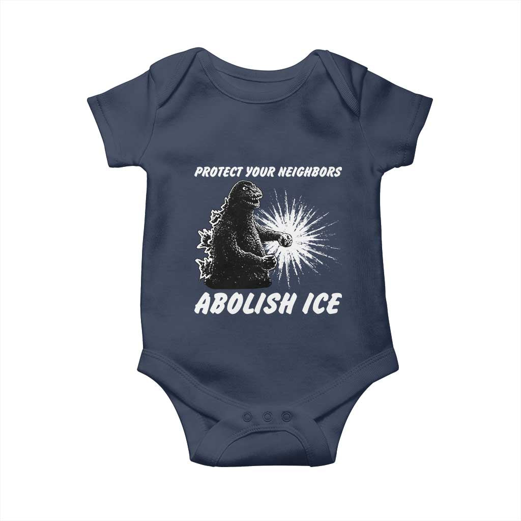 Protect Your Neighbors Abolish Ice Baby Onesie Monster Resitance Protest Graphic