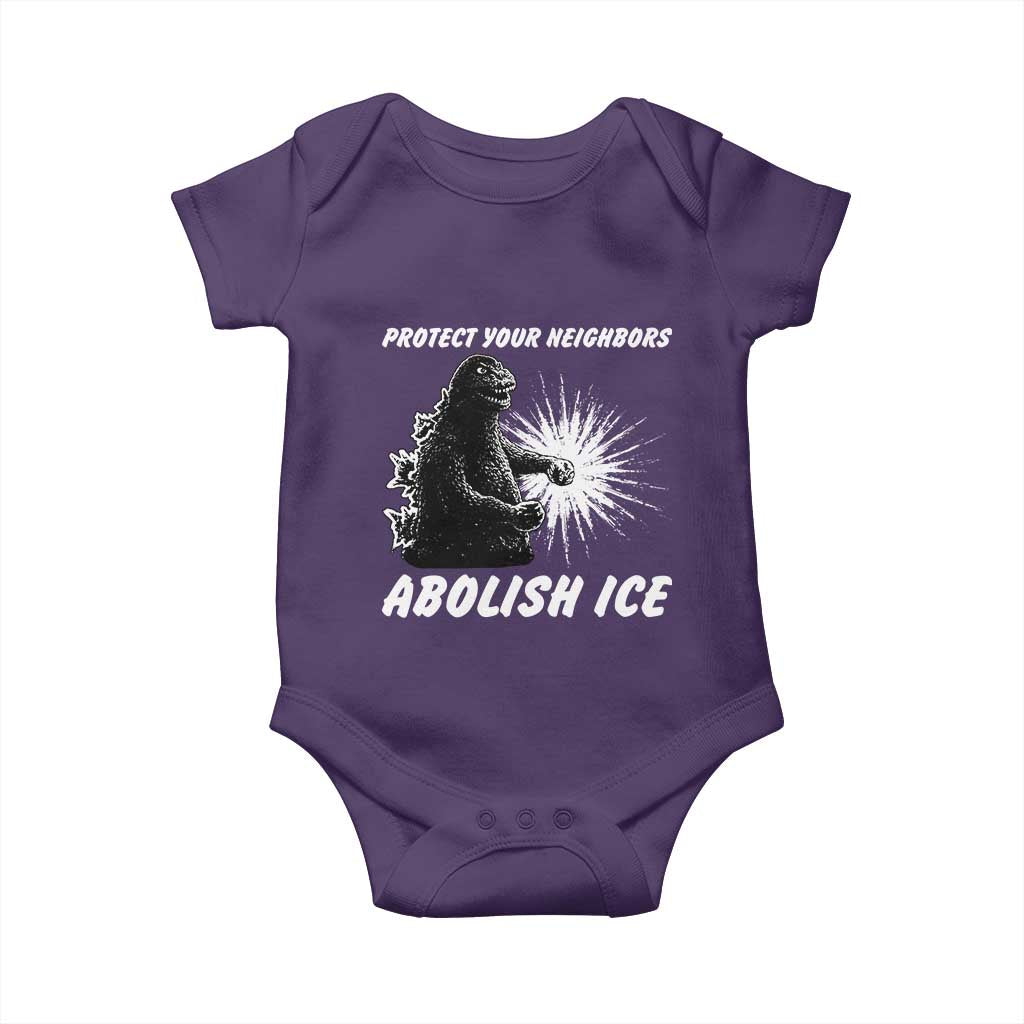 Protect Your Neighbors Abolish Ice Baby Onesie Monster Resitance Protest Graphic