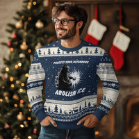 Protect Your Neighbors Abolish Ice Ugly Christmas Sweater Monster Resitance Protest Graphic