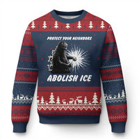 Protect Your Neighbors Abolish Ice Ugly Christmas Sweater Monster Resitance Protest Graphic