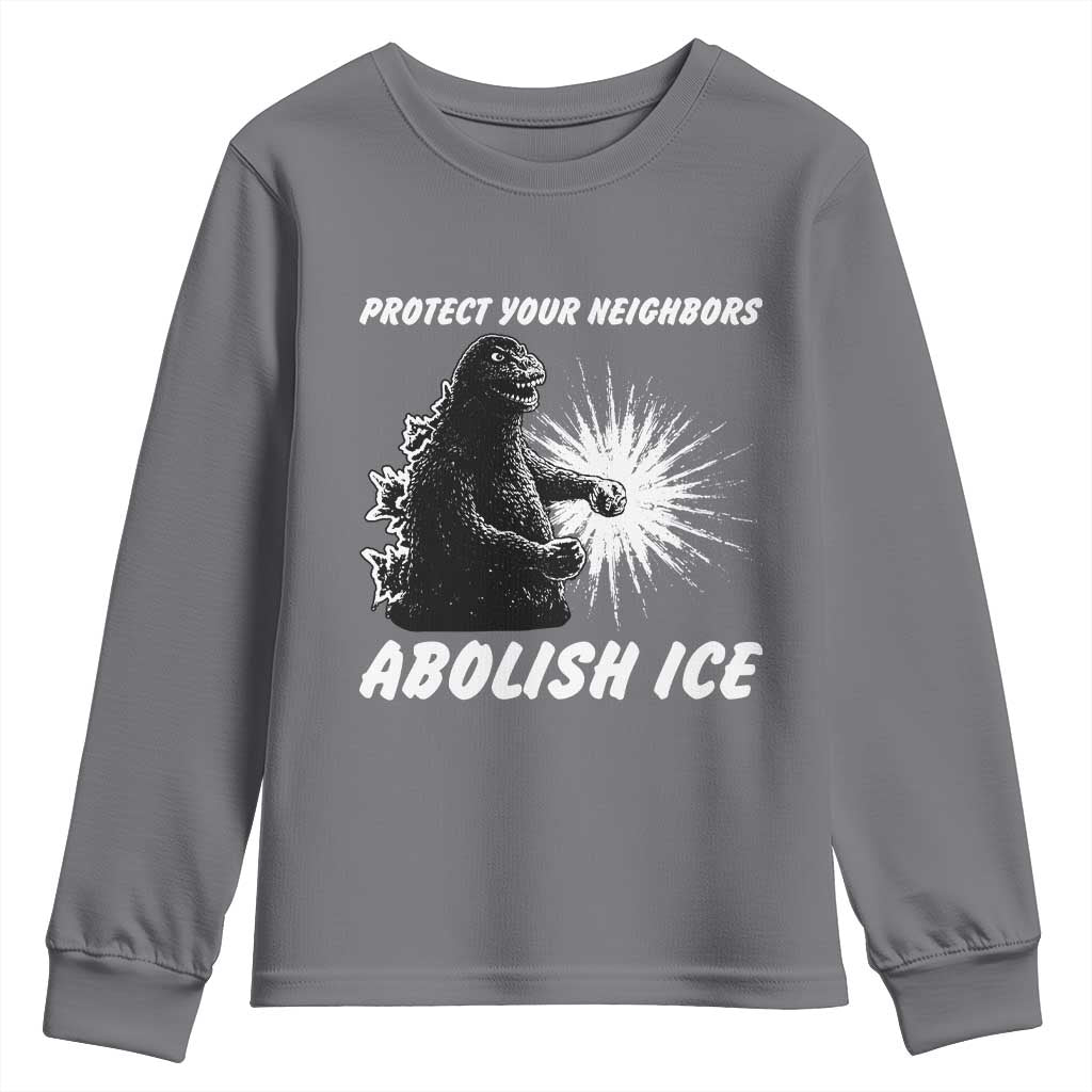 Protect Your Neighbors Abolish Ice Youth Sweatshirt Monster Resitance Protest Graphic