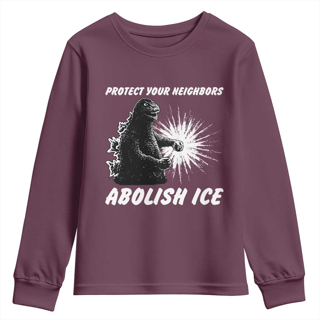 Protect Your Neighbors Abolish Ice Youth Sweatshirt Monster Resitance Protest Graphic