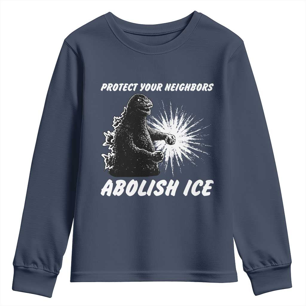 Protect Your Neighbors Abolish Ice Youth Sweatshirt Monster Resitance Protest Graphic