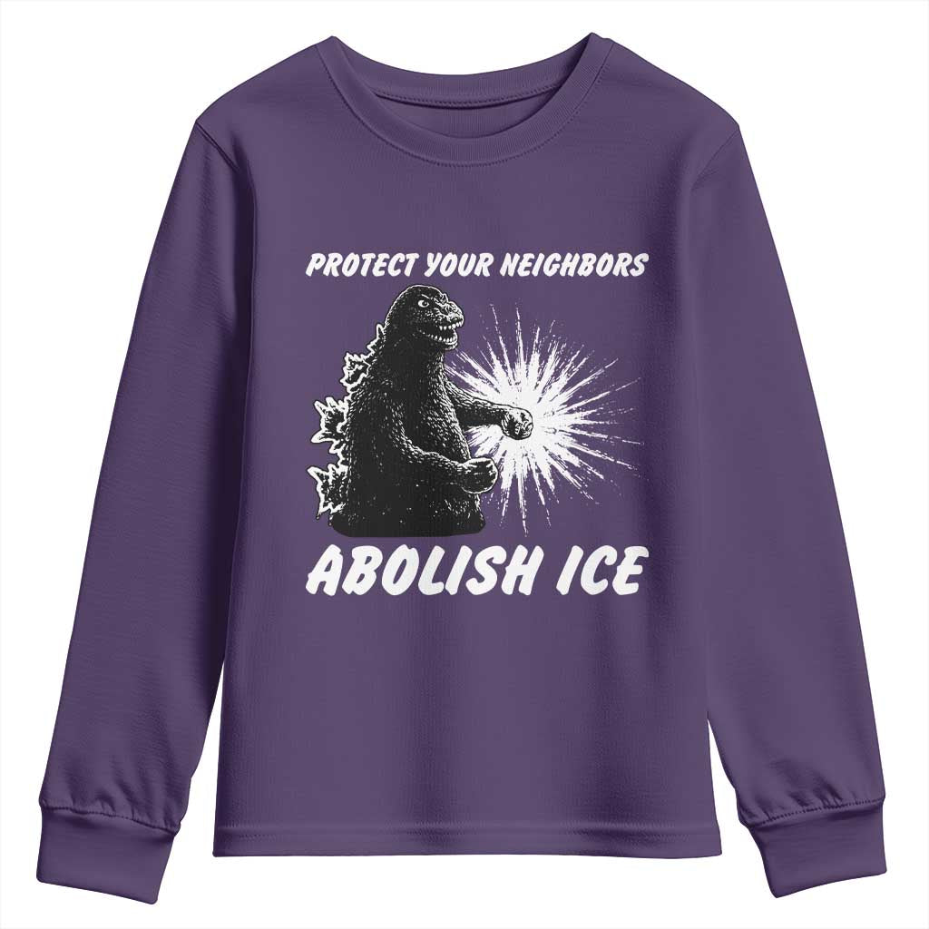 Protect Your Neighbors Abolish Ice Youth Sweatshirt Monster Resitance Protest Graphic