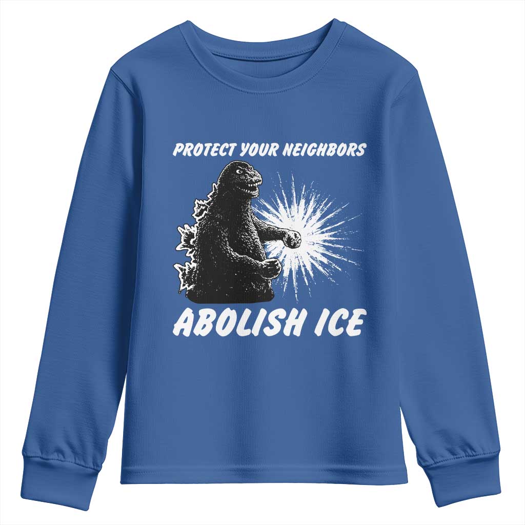 Protect Your Neighbors Abolish Ice Youth Sweatshirt Monster Resitance Protest Graphic