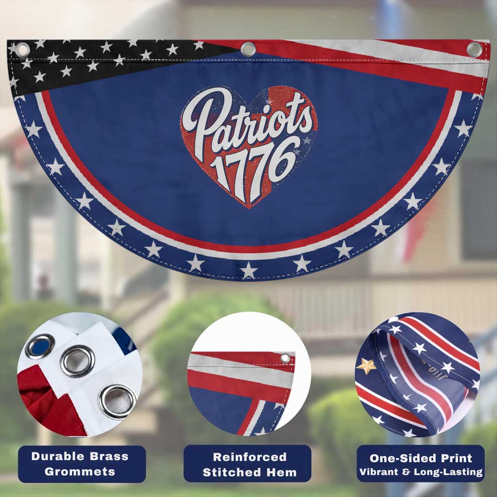 Patriots 1776 Red and Blue Heart Patriotic Fan Flag Classic Sports Fan Style