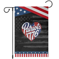 Patriots 1776 Red and Blue Heart Garden Flag Classic Patriotic Sports Fan Style