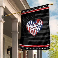 Patriots 1776 Red and Blue Heart Garden Flag Classic Patriotic Sports Fan Style