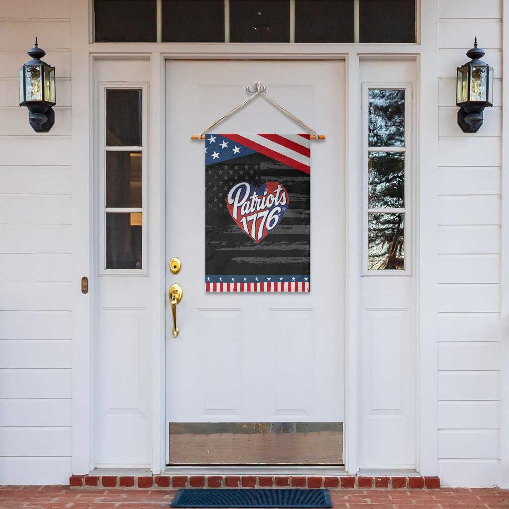 Patriots 1776 Red and Blue Heart Garden Flag Classic Patriotic Sports Fan Style