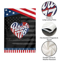 Patriots 1776 Red and Blue Heart Garden Flag Classic Patriotic Sports Fan Style