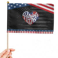Patriots 1776 Red and Blue Heart Patriotic Handheld Flag Classic Patriotic Sports Fan Style