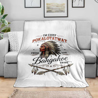 Funny I'm Chief Pokalotatwat from The Tribe Throw Blanket Indigenous Native American Vintage Headdress