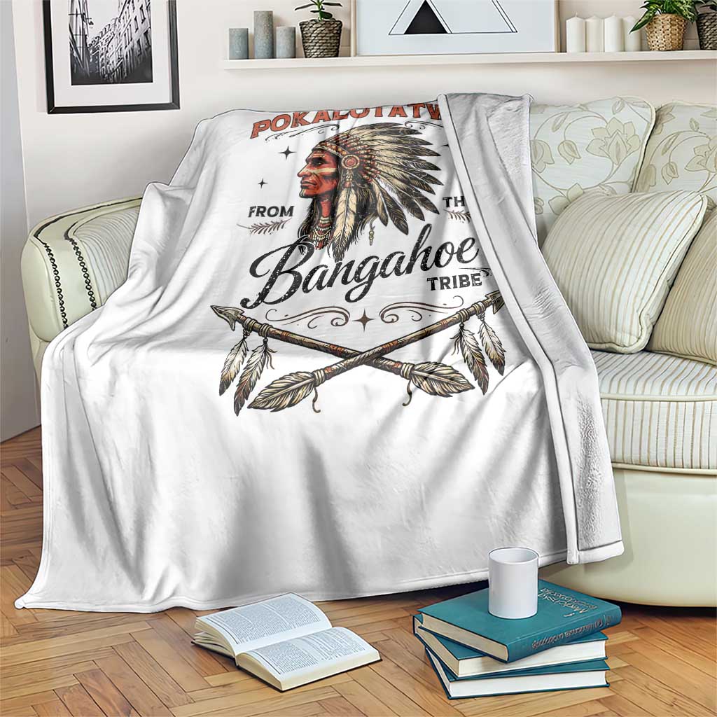 Funny I'm Chief Pokalotatwat from The Tribe Throw Blanket Indigenous Native American Vintage Headdress