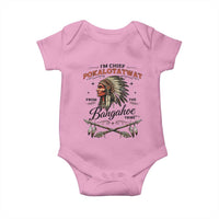 Funny I'm Chief Pokalotatwat from The Tribe Baby Onesie Indigenous Native American Vintage Headdress