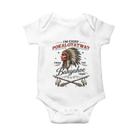 Funny I'm Chief Pokalotatwat from The Tribe Baby Onesie Indigenous Native American Vintage Headdress